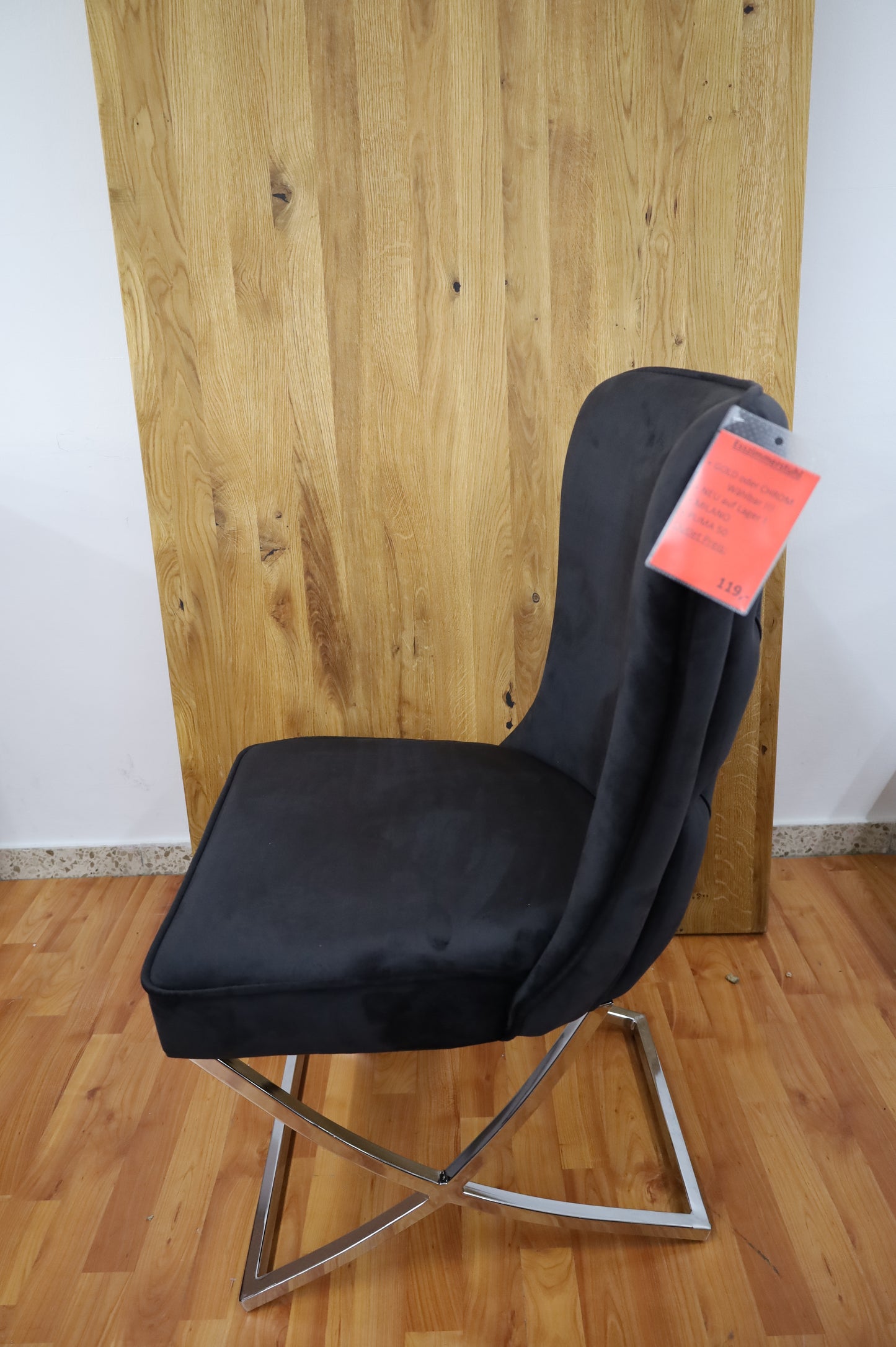 Esszimmerstuhl Stuhl + Samt Stoff + Metall Gestell + Neu auf Lager
