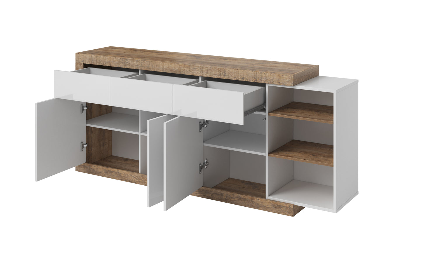Kommode Sideboard + Soft Close + Schubladen + Einlegebodenkante