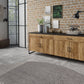 Kommode Vitrine Sideboard + Holz Optik + Soft Close