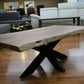 Couchtisch + MASSIVHOLZ Akazie BK + 4cm VOLL + Spider Gestell