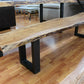 Bank + Massivholz Akazie  + Echte Baumkante + VOLL 3,5 cm + von 160 cm bis 220 cm