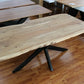 Esstisch + Massivholz Akazie + Baumkante + Spider Gestell + NEU auf Lager 180cm 200cm