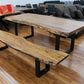 Bank + Massivholz Akazie  + Echte Baumkante + VOLL 3,5 cm + von 160 cm bis 220 cm